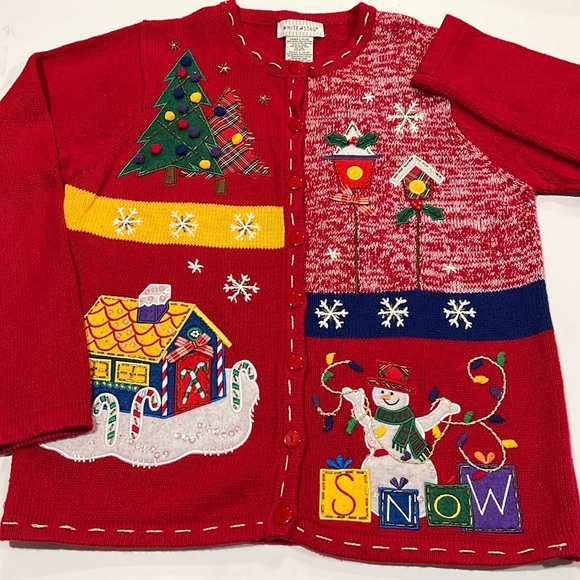 White Stag Sweaters - White Stag - L, red/blue, holiday, snowman‎ sweater